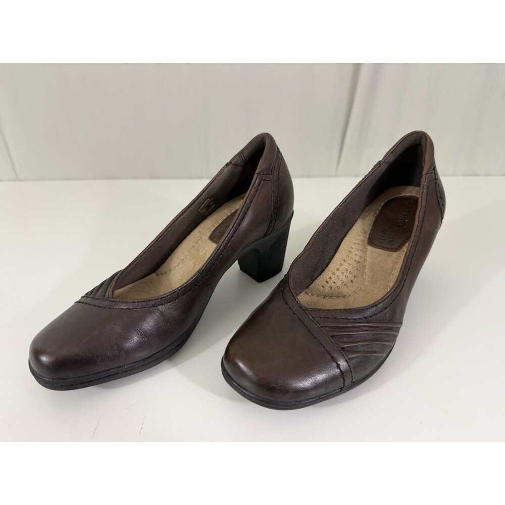 EARTH Orgins Women's Brown Leather "Minka" Pumps Heels Size 6M Granola Girl Cute